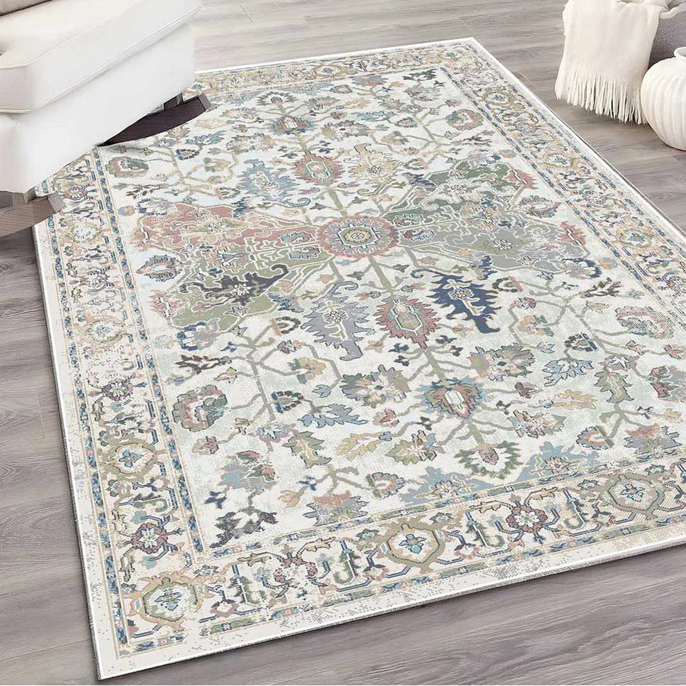 Vintage - türkiz mintás leveles - 120x180 cm