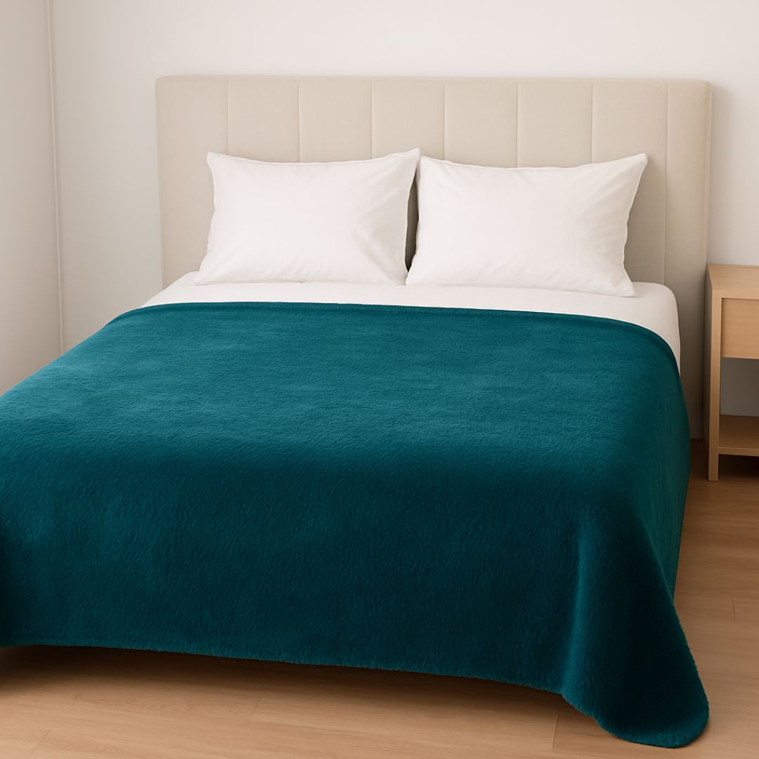 Türkisfarbene weiche Decke