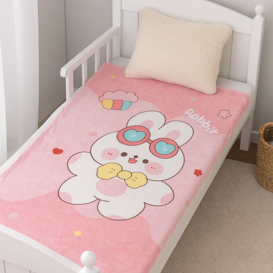 Pink bunny children's blanket - 100x140 cm