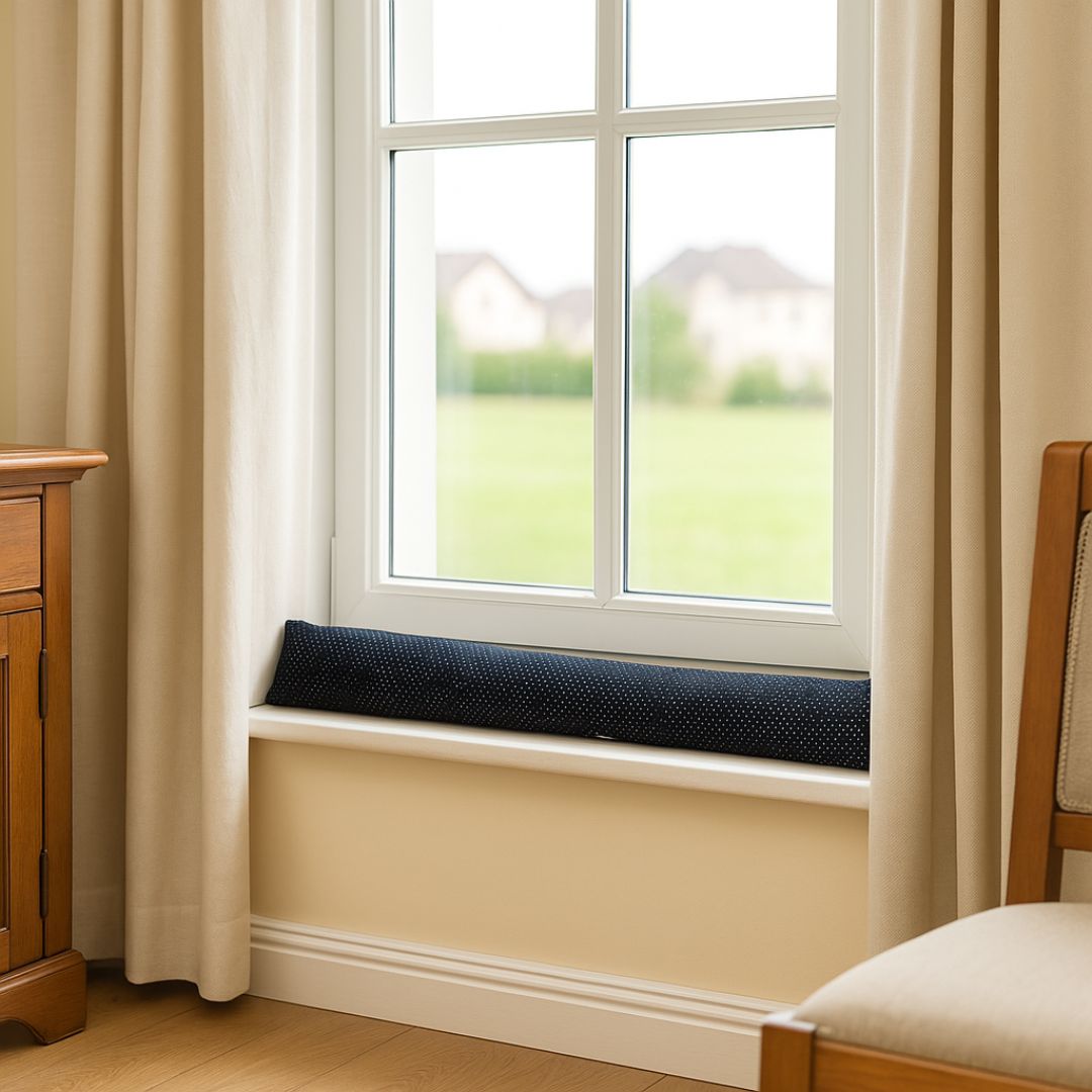 Fekete/fehér pöttyös huzatfogó