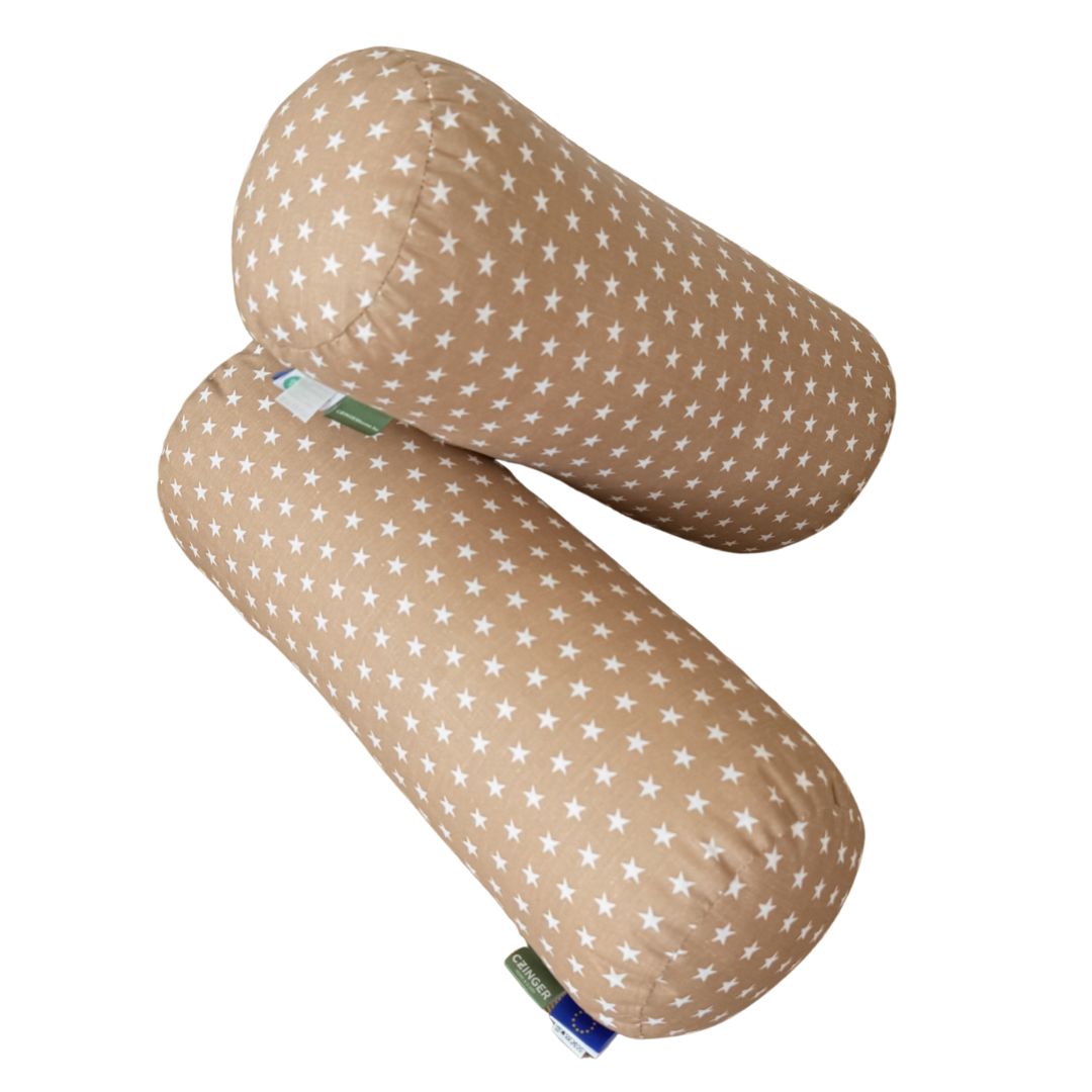 Beige branched - cylinder pillow 2 pcs