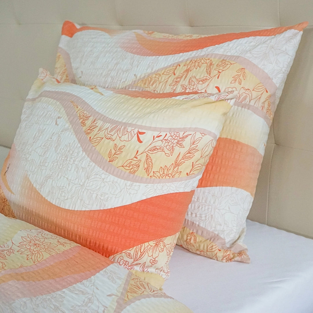 Krepp párnahuzat - Narancs hullám mintás