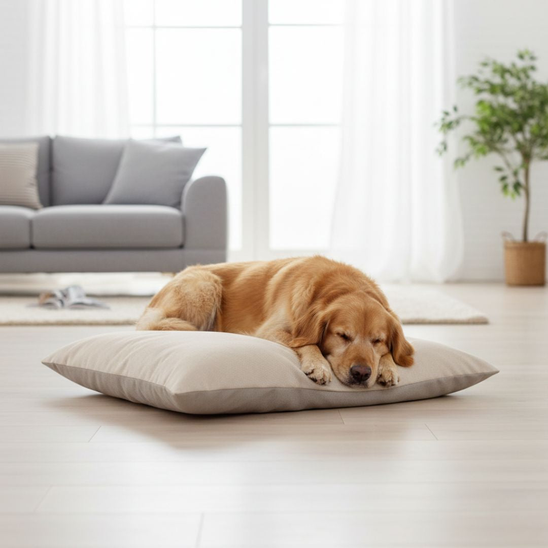 Egyszínű design párna - kutyafekhely - cappuccino