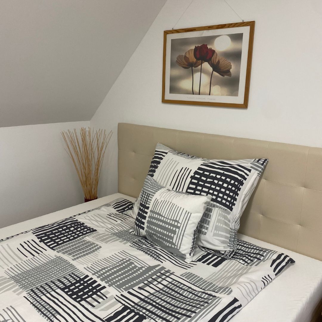 Flanell-Bettwäscheset - 3-teilig - Grau/Weiß