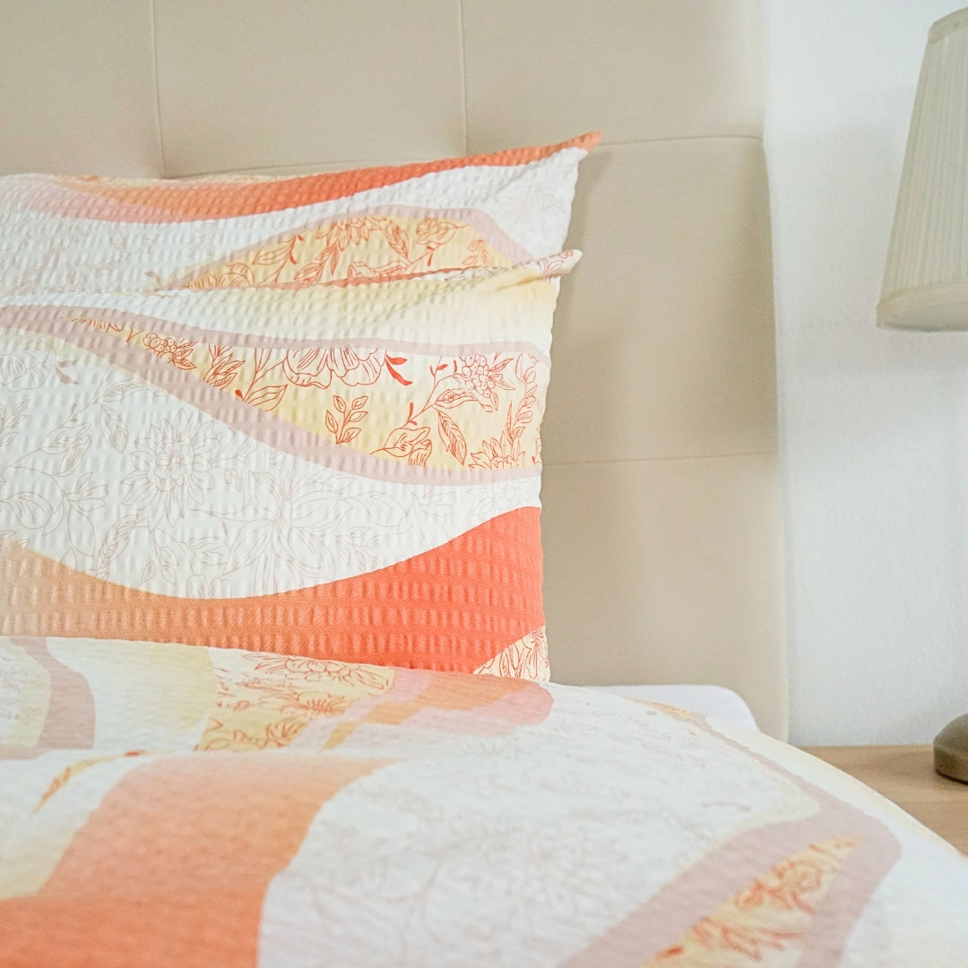 Krepp párnahuzat - Narancs hullám mintás