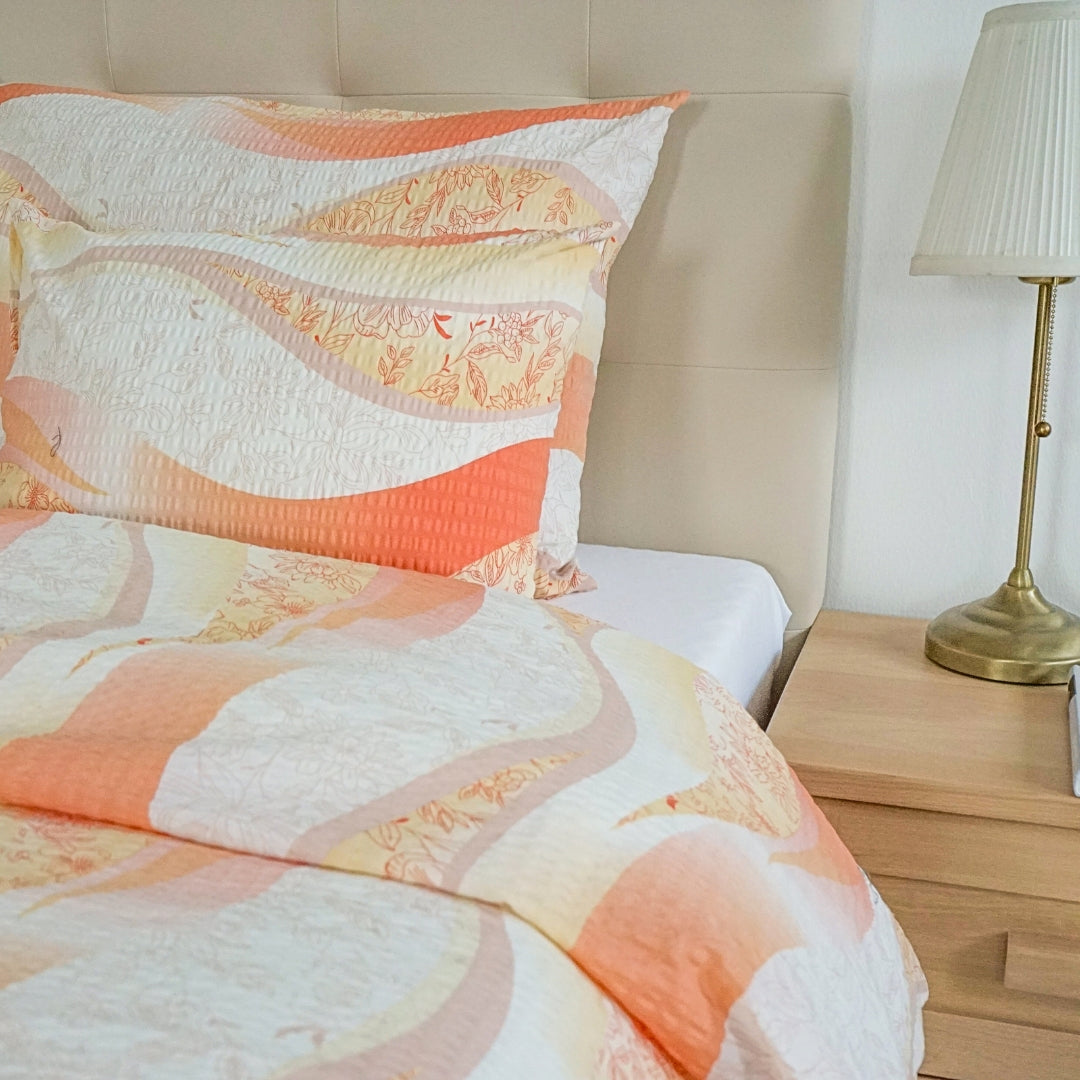 Krepp párnahuzat - Narancs hullám mintás