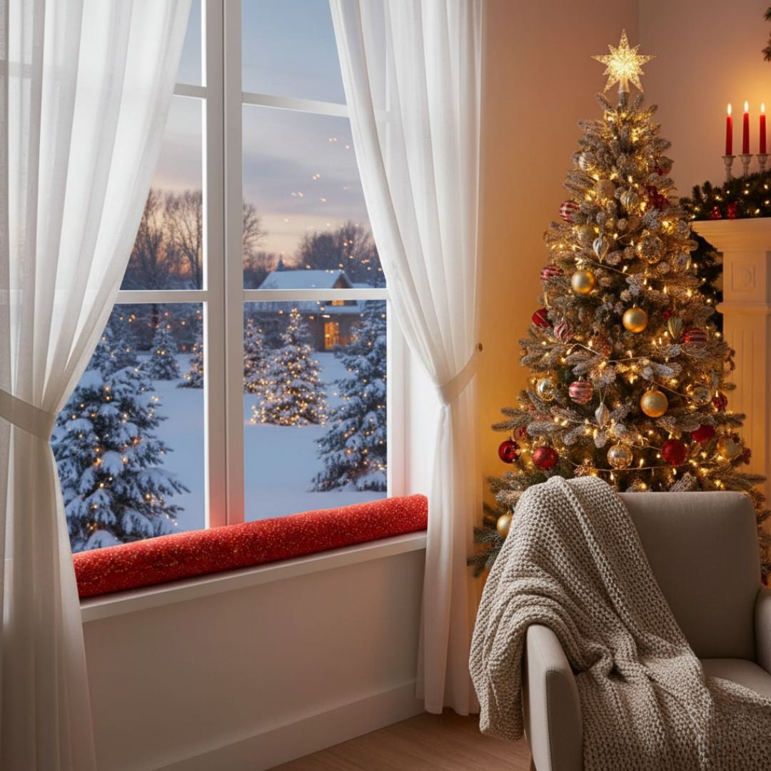 Karácsonyi huzatfogó - csillag mintás