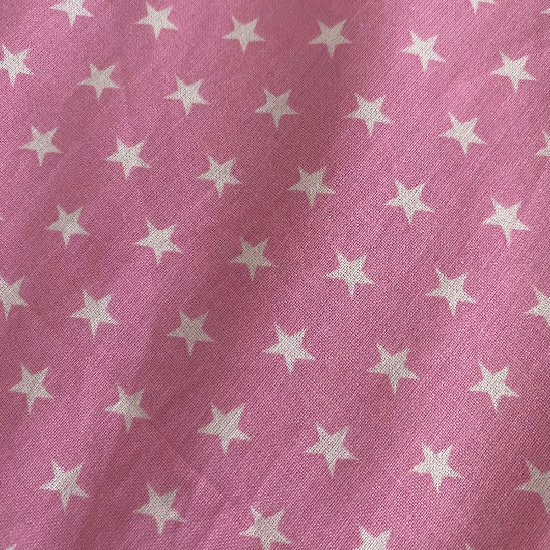 Pamut kispárnahuzat - Rózsaszín csillagos