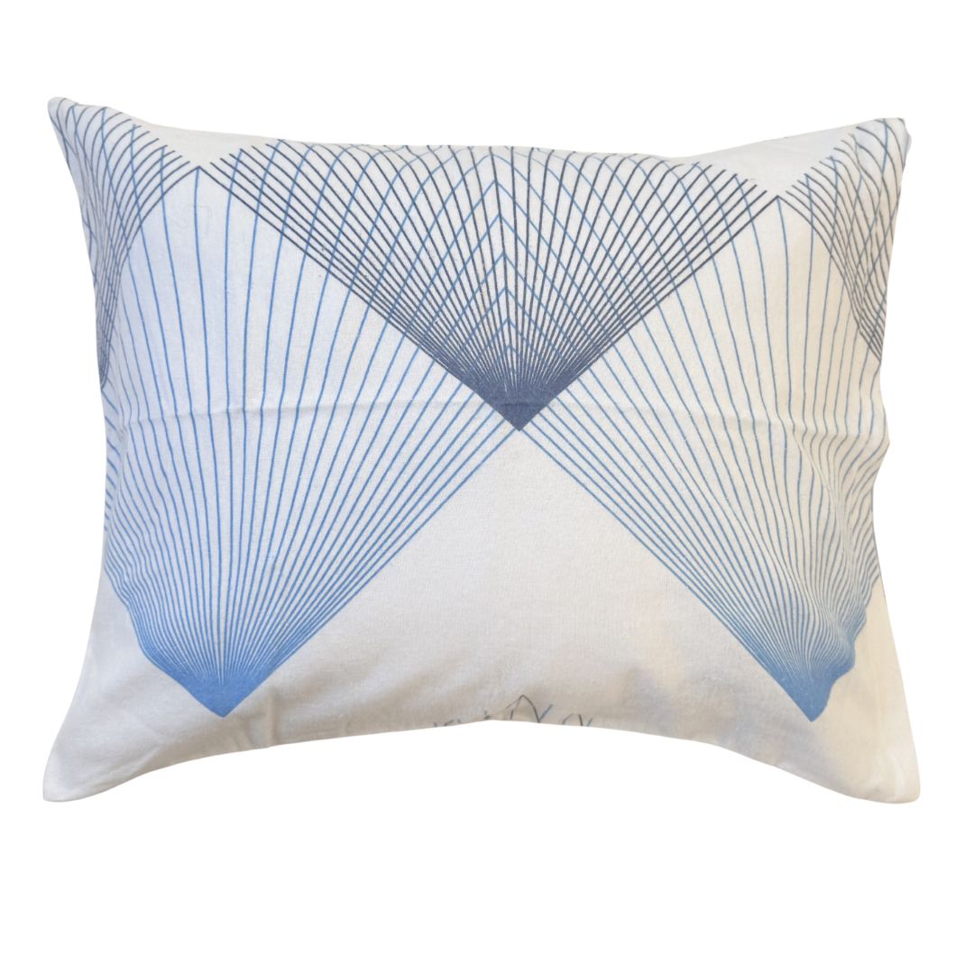 Flannel bedding set - 3 pieces - Beige/white