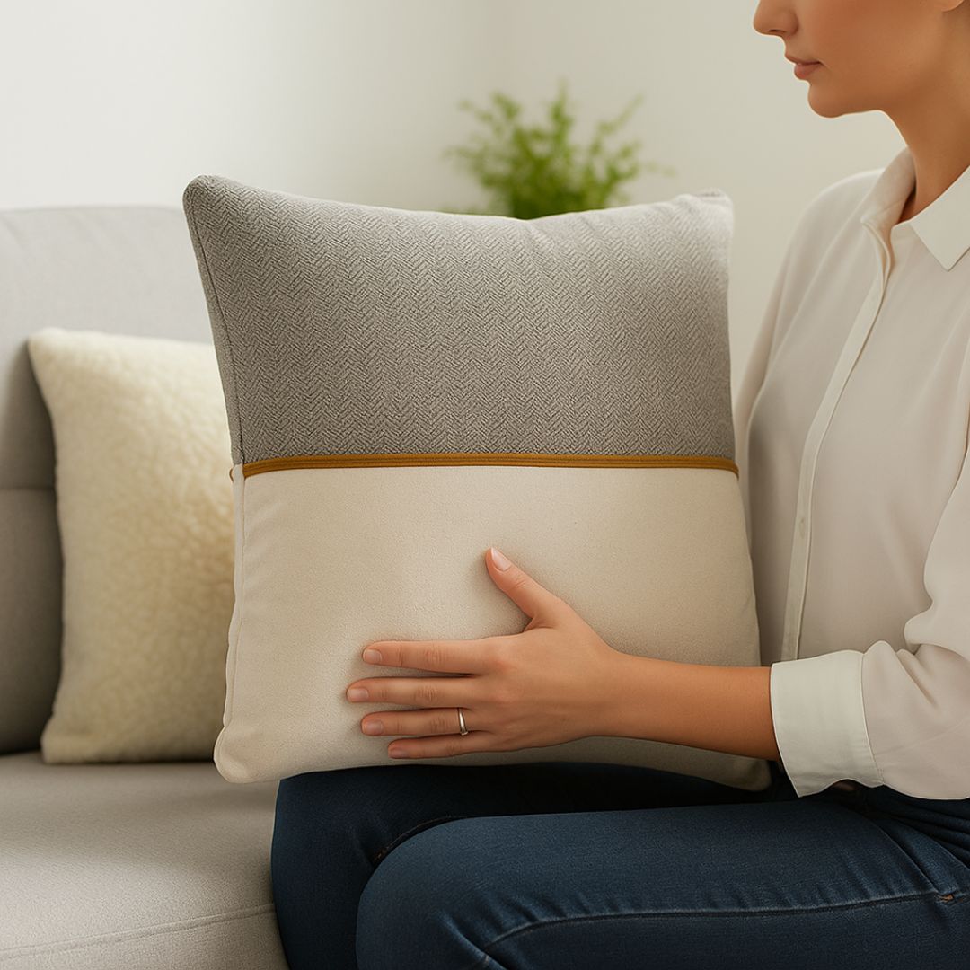 Dark blue decorative pillow - with insert - 45x45 cm