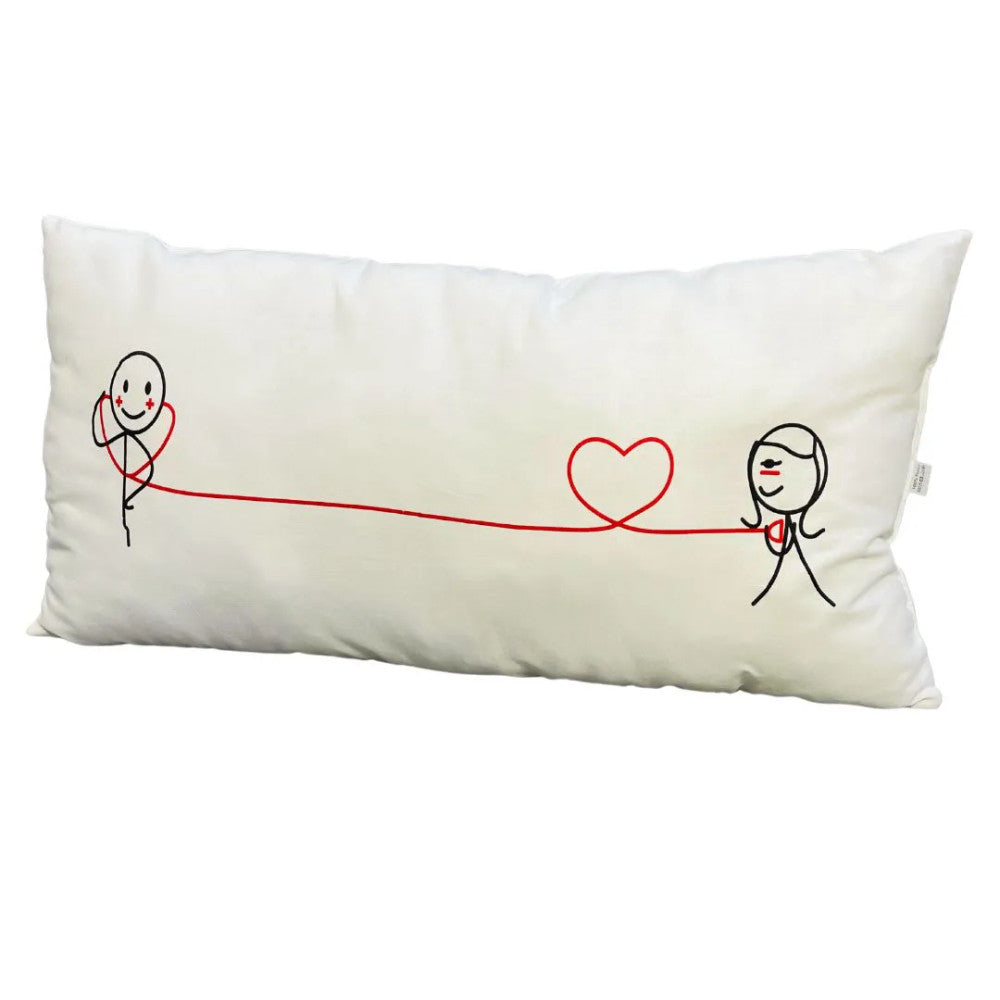 Heart sends heart rectangular decorative pillow - microfiber