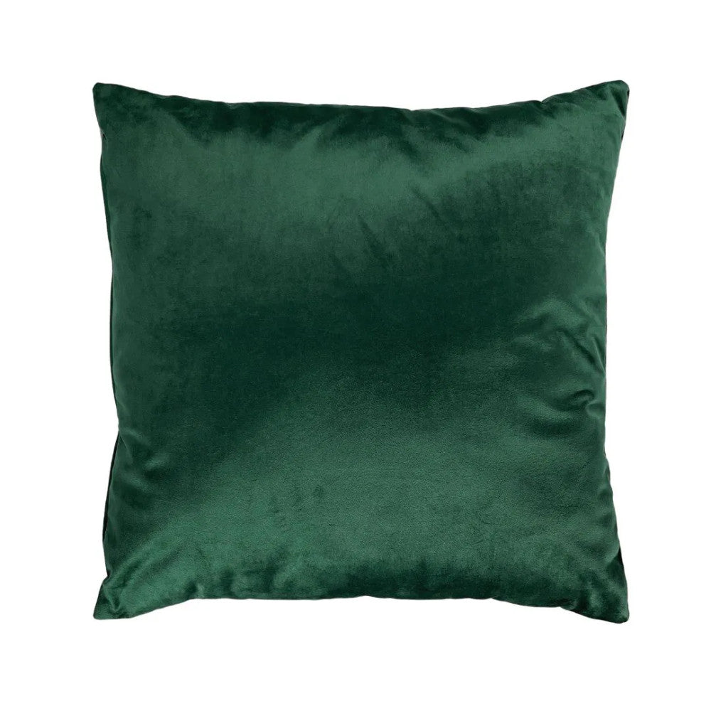 Mohazöld bársony díszpárna - betéttel - 2 db-os szett - téglalap és négyzet alakú