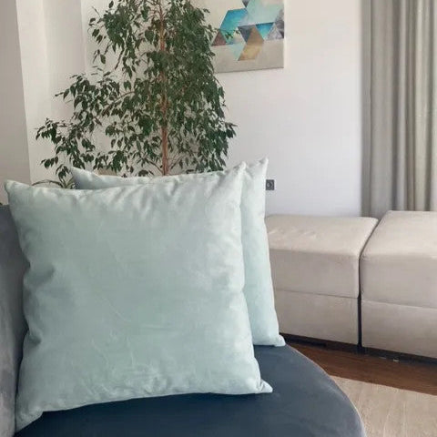 Díszpárna (betéttel) 45x45 cm (türkiz)