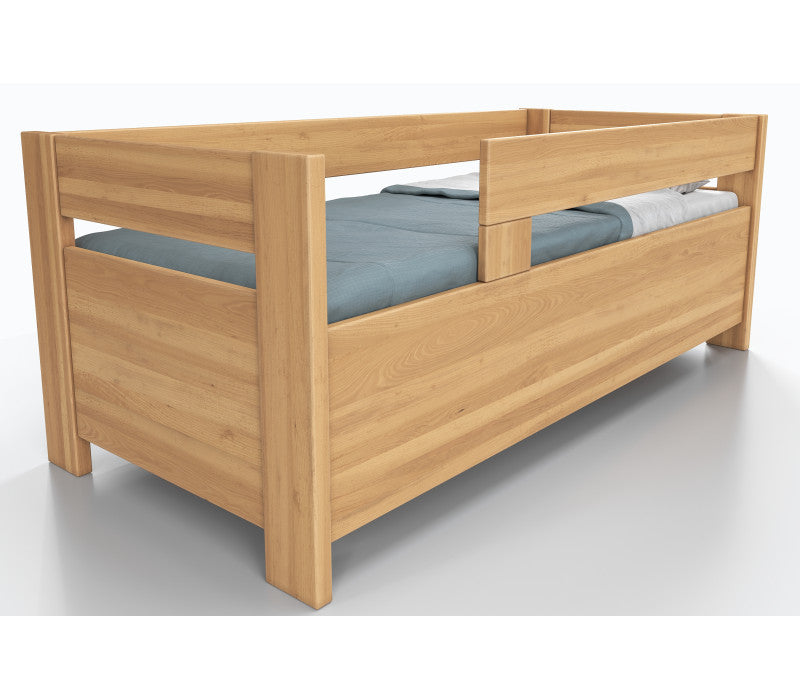 Ela bükk ágy két oldalfával és ágyneműtartóval