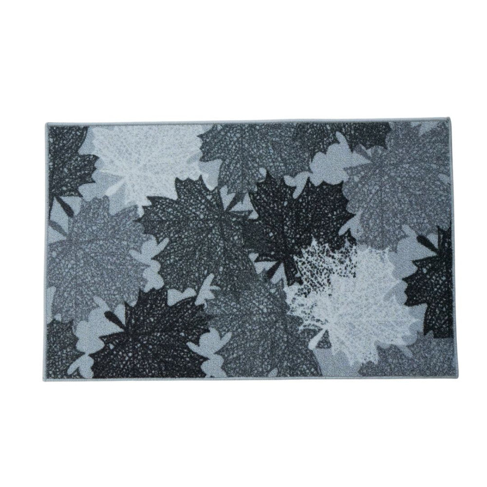 Fußmatte - Blättermuster - Grau