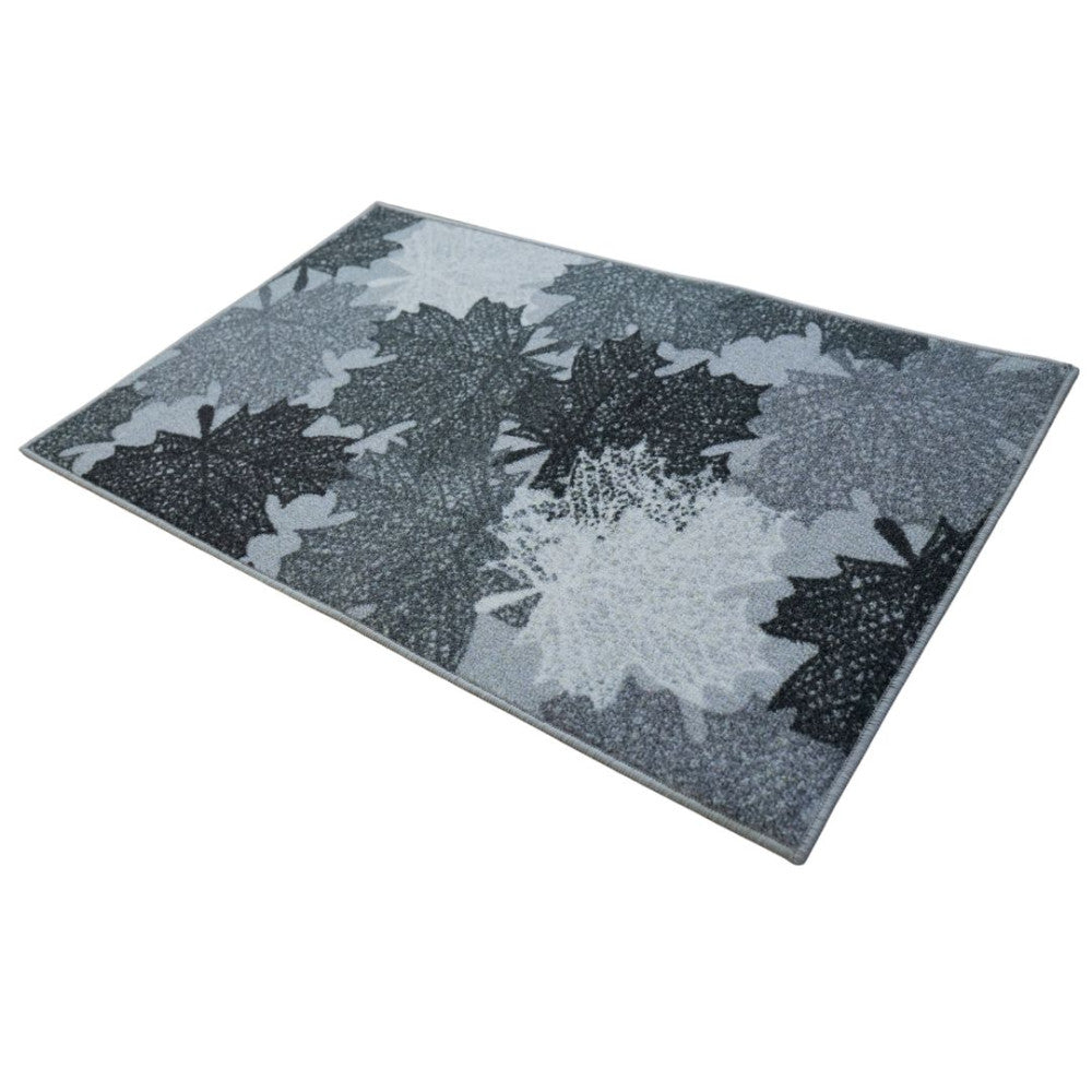 Belépő lábtörlő - Levél mintás - Szürke