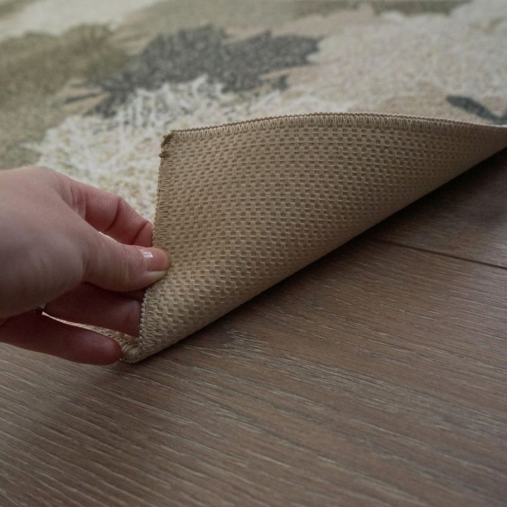 Doormat - Leaf pattern - Beige