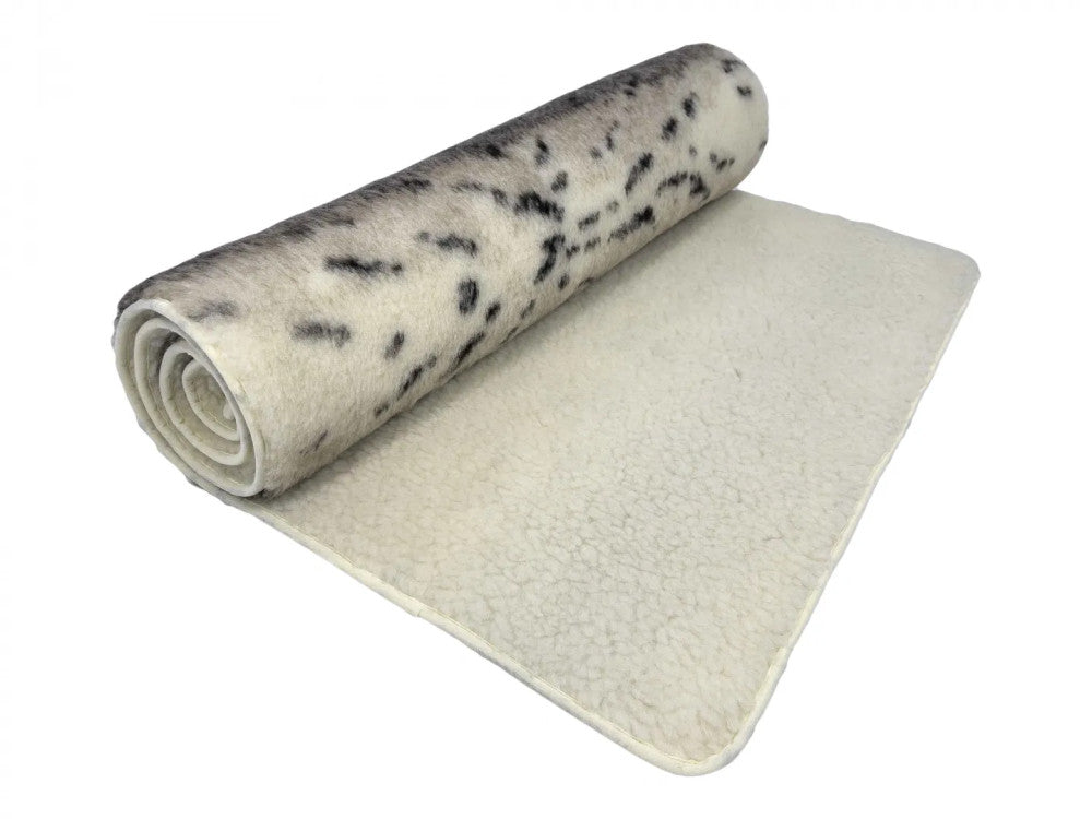 Gyapjú dupla alsó takaró (derékalj) kétoldalas-Hiúz mintás - 550 gr/m2 - (180x200 cm)