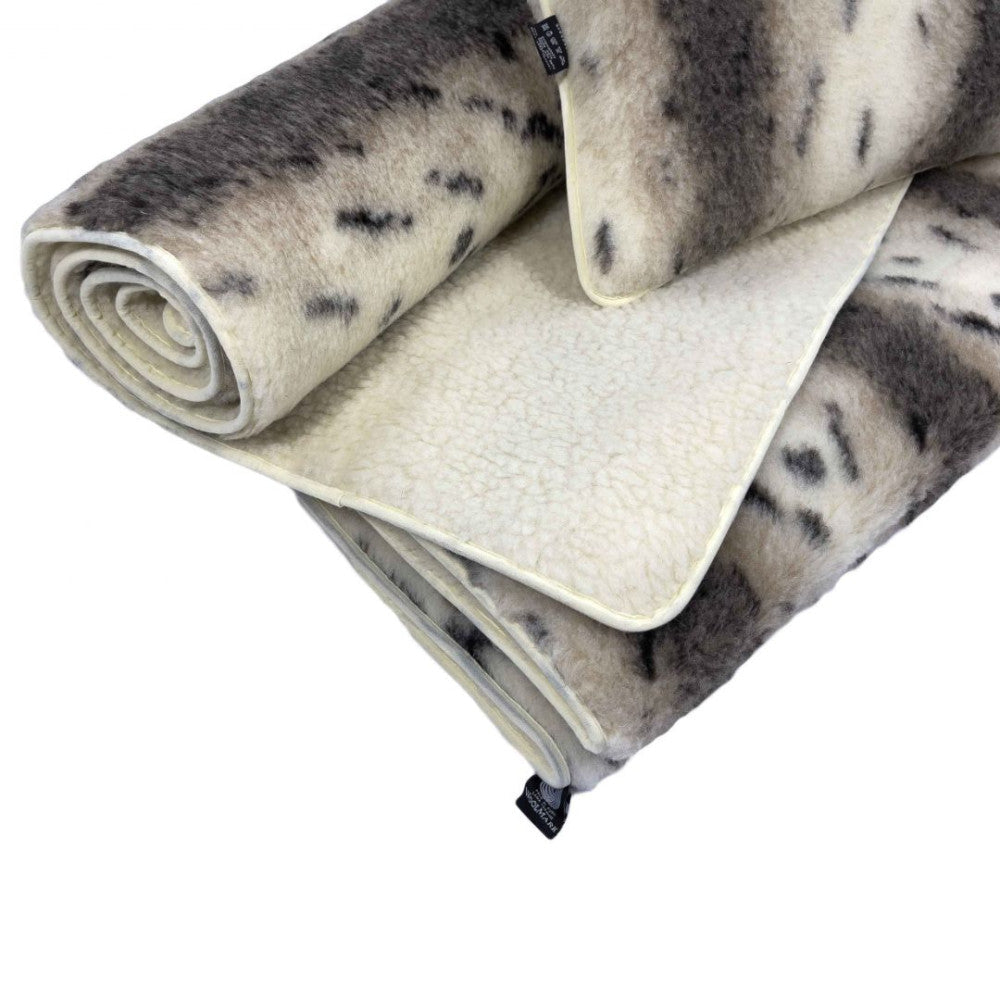 Gyapjú dupla alsó takaró (derékalj) kétoldalas-Hiúz mintás - 550 gr/m2 - (180x200 cm)