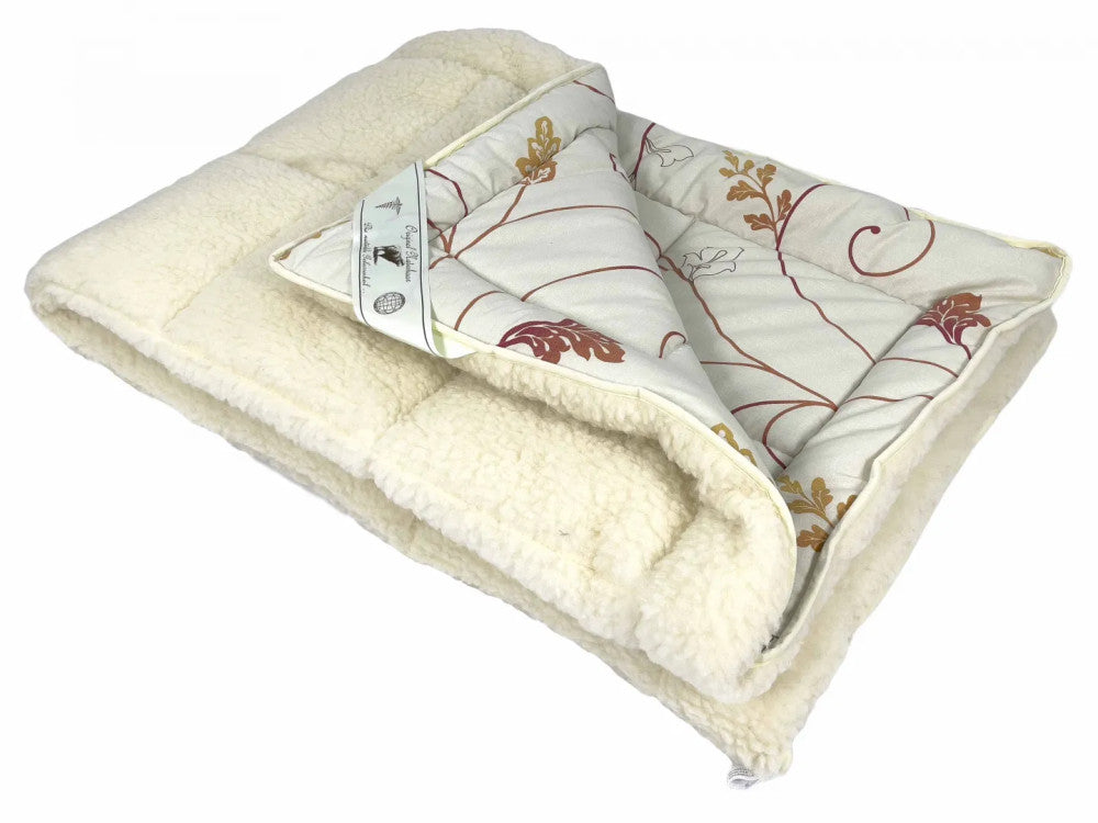 Merino Gyapjú-pamut téli paplan - Bézs/leveles