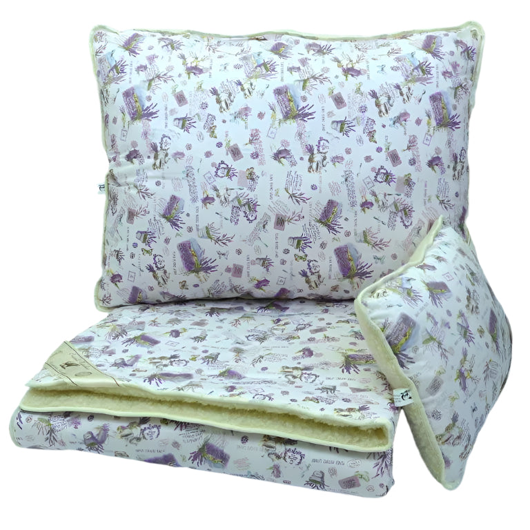 Woll-Baumwoll-Set (3-teilig) - Lavendel