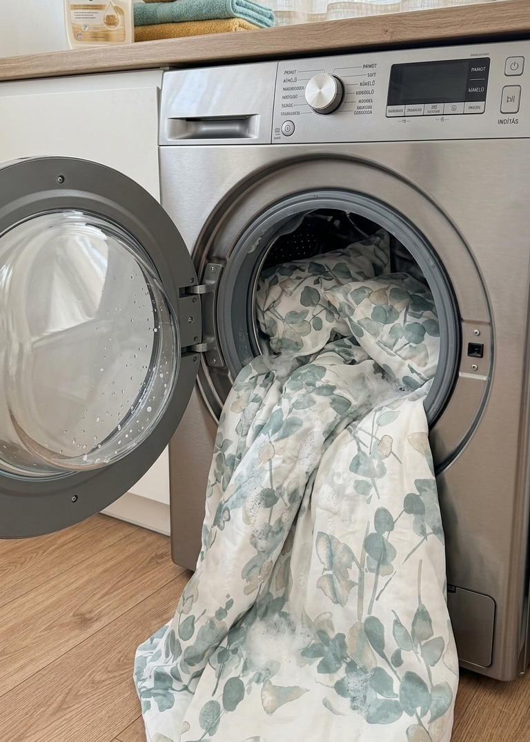 Mintfarbenes, einfarbiges Satin-Bettwäscheset – TC 300