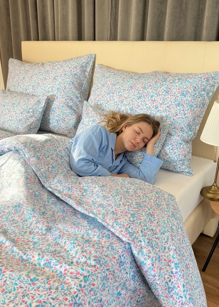 Pamut párnahuzat - Geometrikus türkiz mozaik