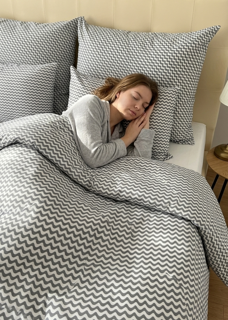 Pamut párnahuzat - Ezüstköd hullám