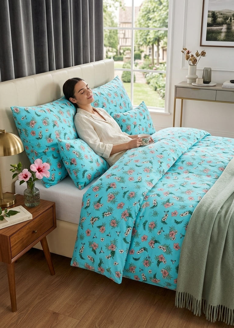 Pamut párnahuzat - Virágzó lagúna