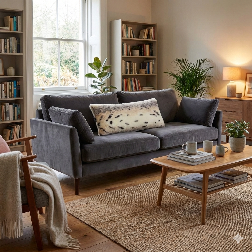 Gyapjú Euro párna - Hiúz mintás kétoldalas vízszintes - 550 gr/m2 - 40x80 cm