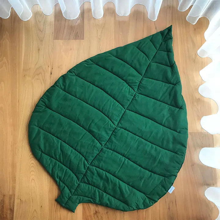 Tree Leaf children's play mat and blanket - poison green