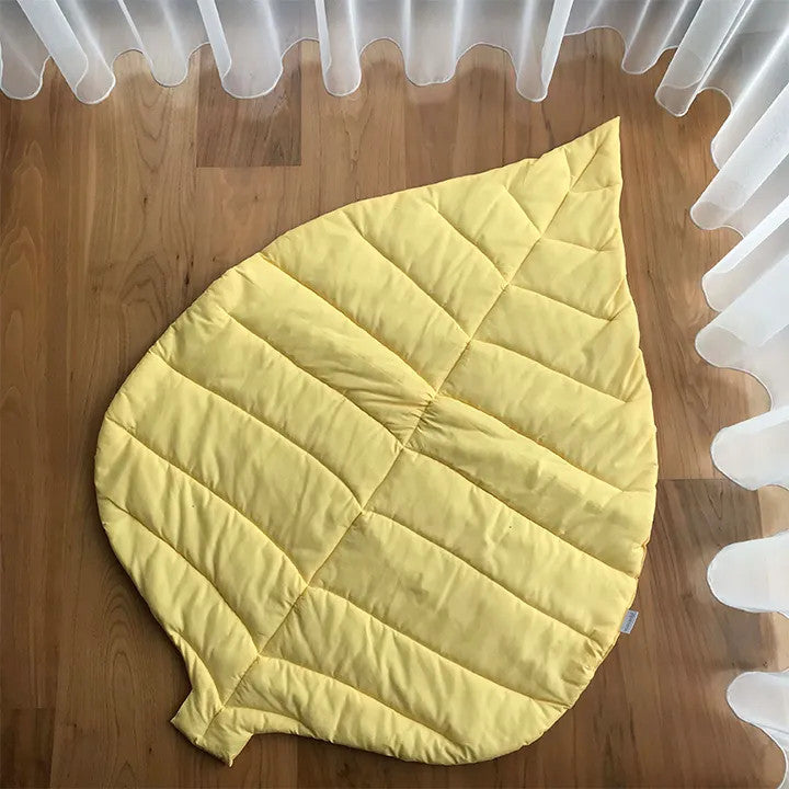 Leaf Kinderspielmatte und Decke - gelb