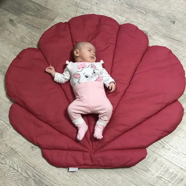 Muschel-Kinderspielmatte und -decke - Himbeere