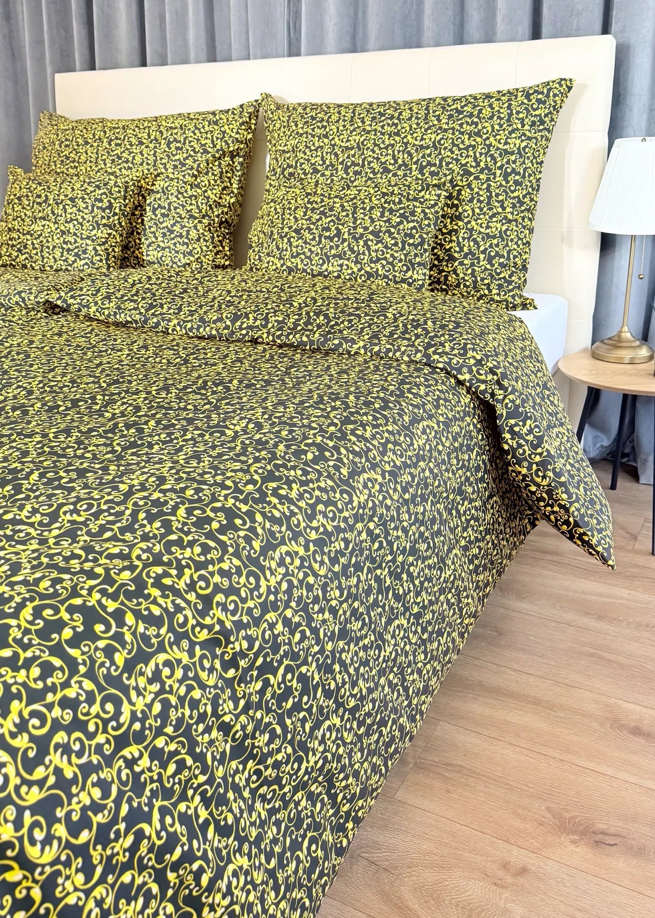 Pamut ágyneműhuzat garnitúra - Barokk arany-feketén