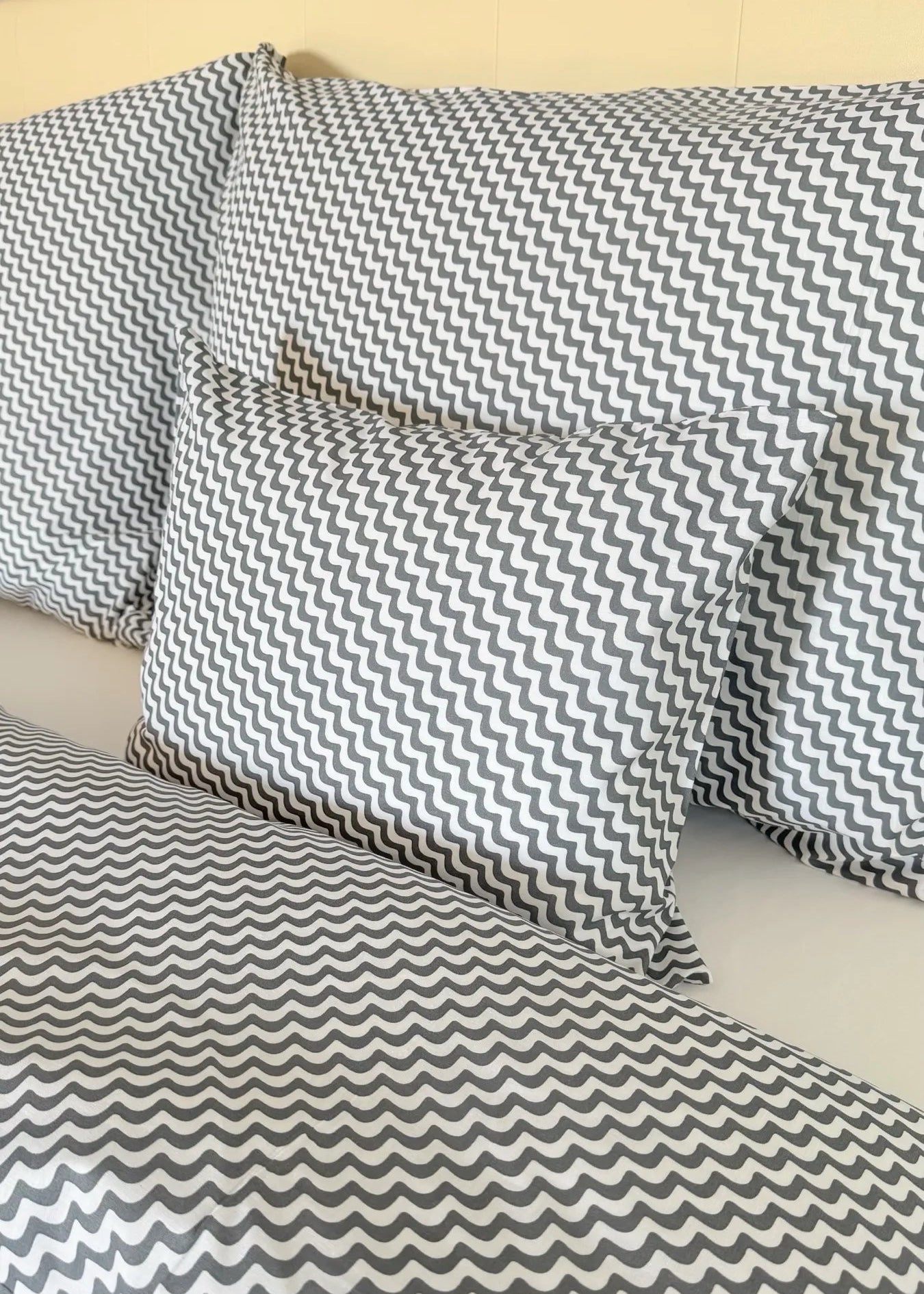 Pamut ágyneműhuzat garnitúra - Ezüstköd hullám