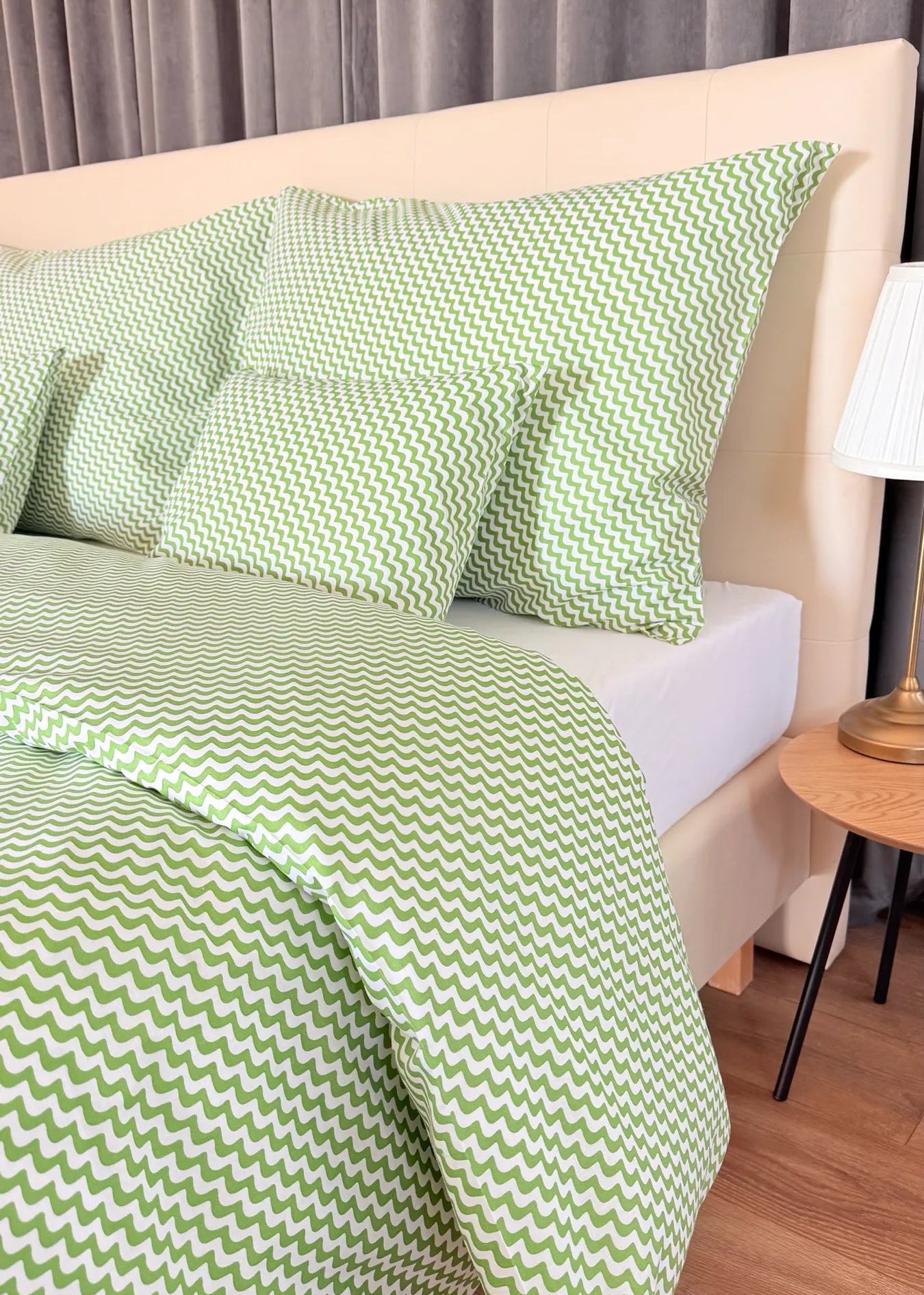 Pamut ágyneműhuzat garnitúra - Pisztácia hullám