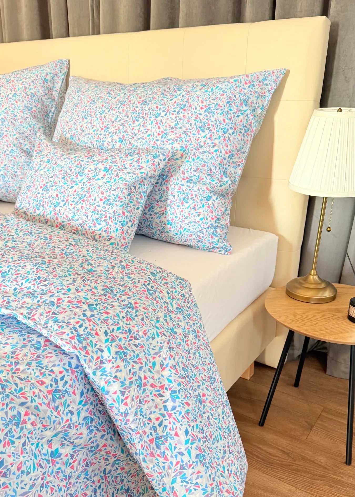 Pamut ágyneműhuzat garnitúra - Geometrikus türkiz mozaik