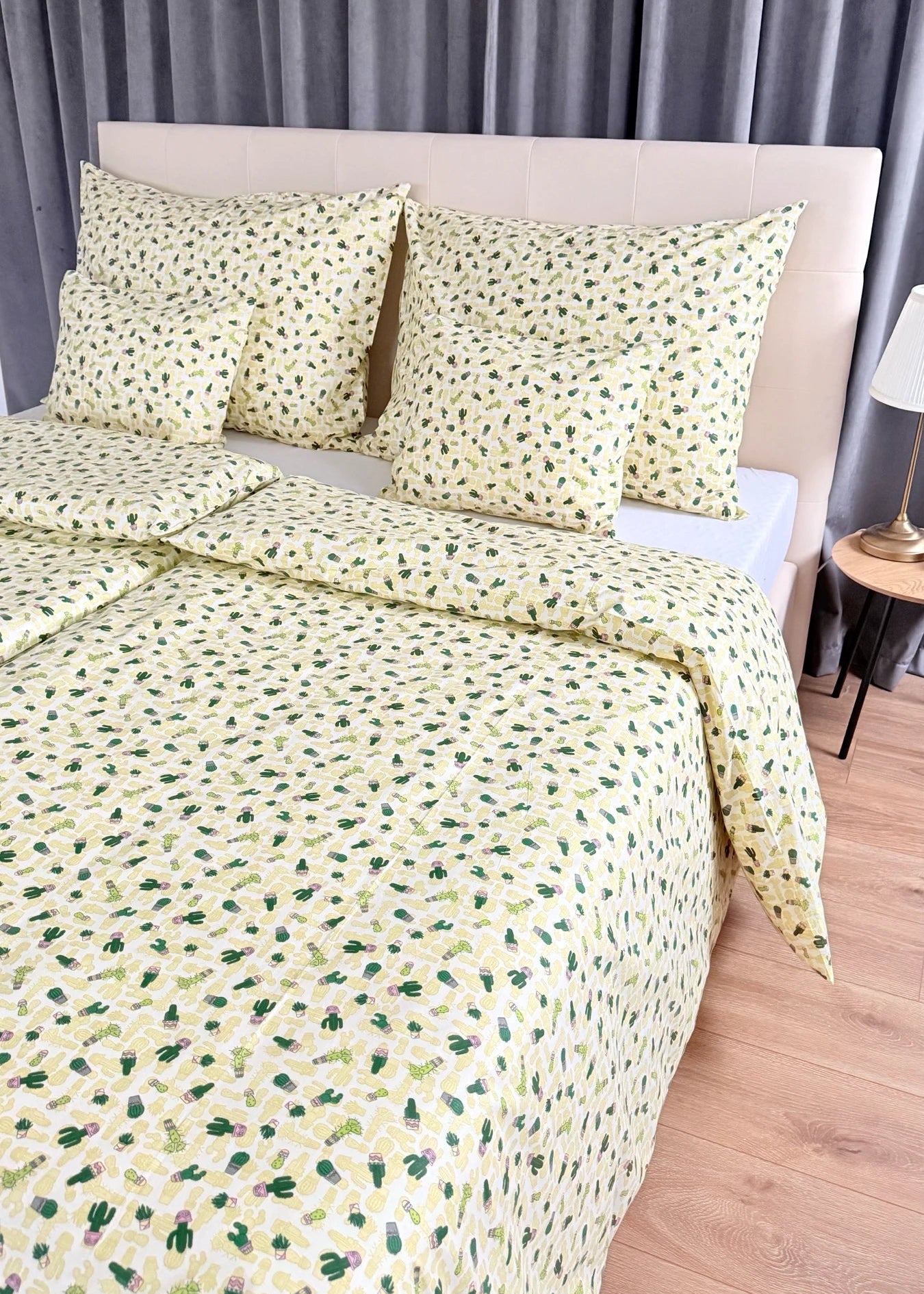 Cotton bed linen set - Blue circles