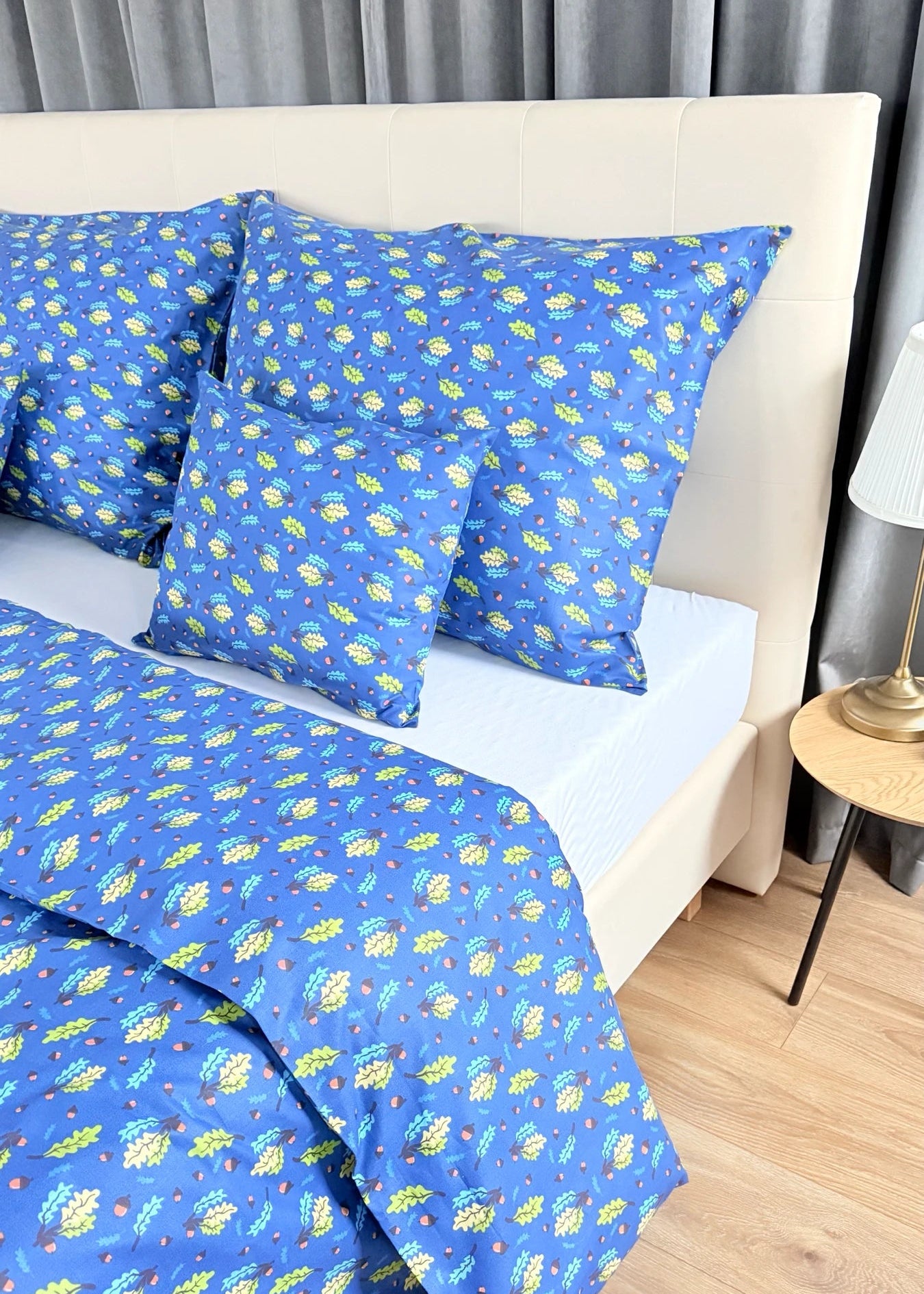 Cotton bed linen set - Blue circles