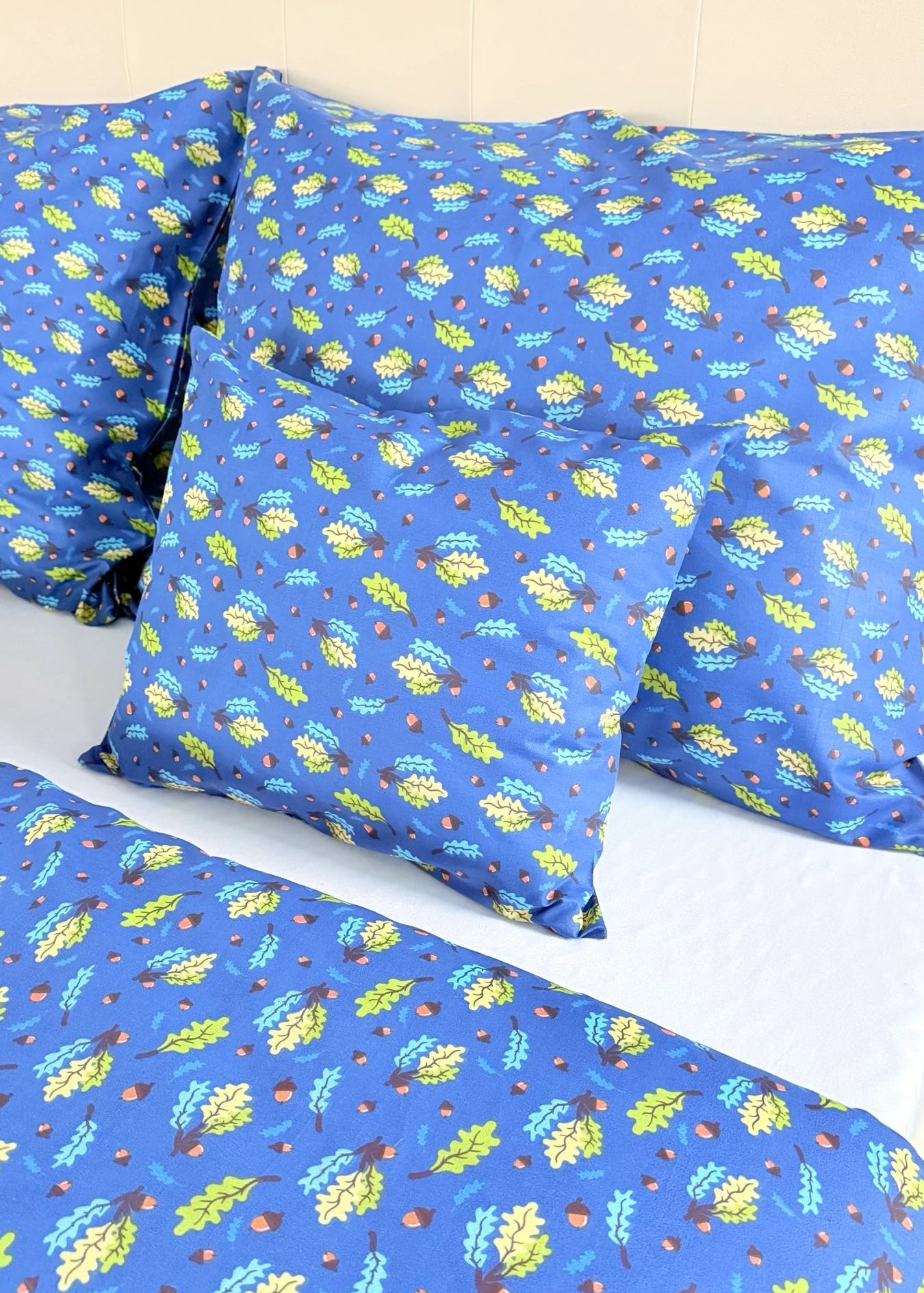 Cotton bed linen set - Blue circles