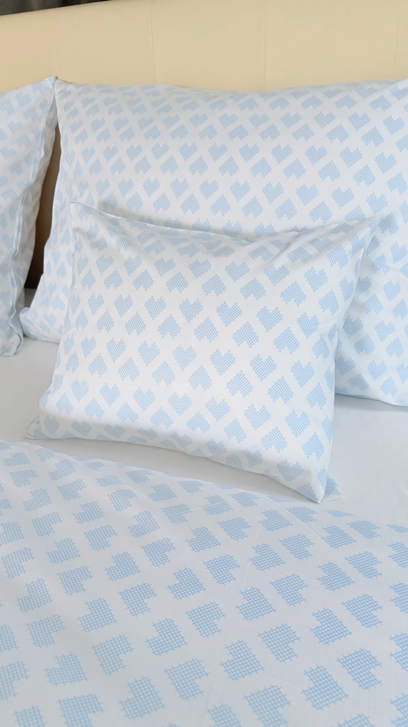 Cotton bed linen set - Blue circles