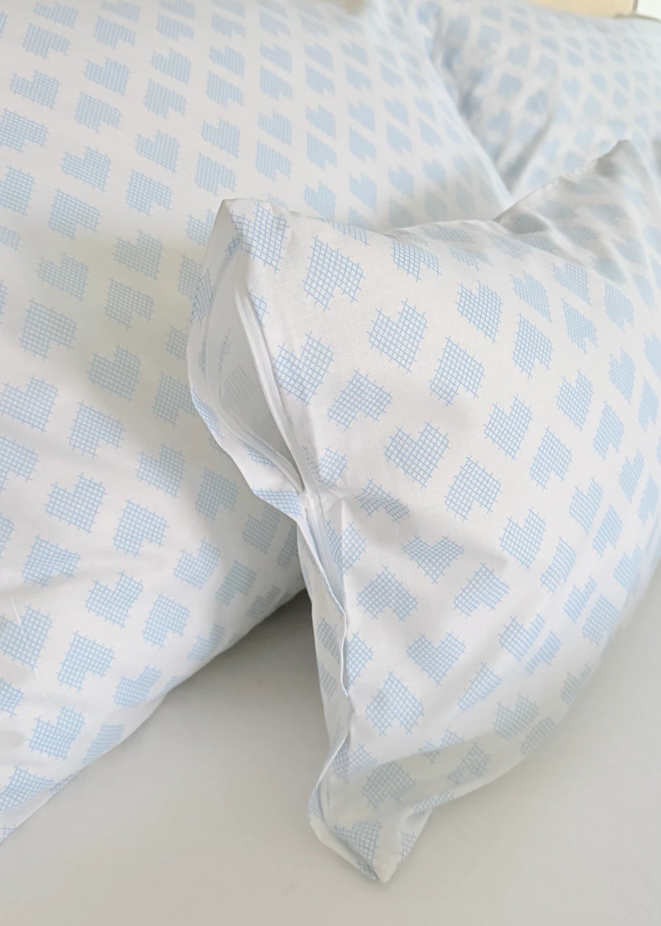 Cotton bed linen set - Blue circles