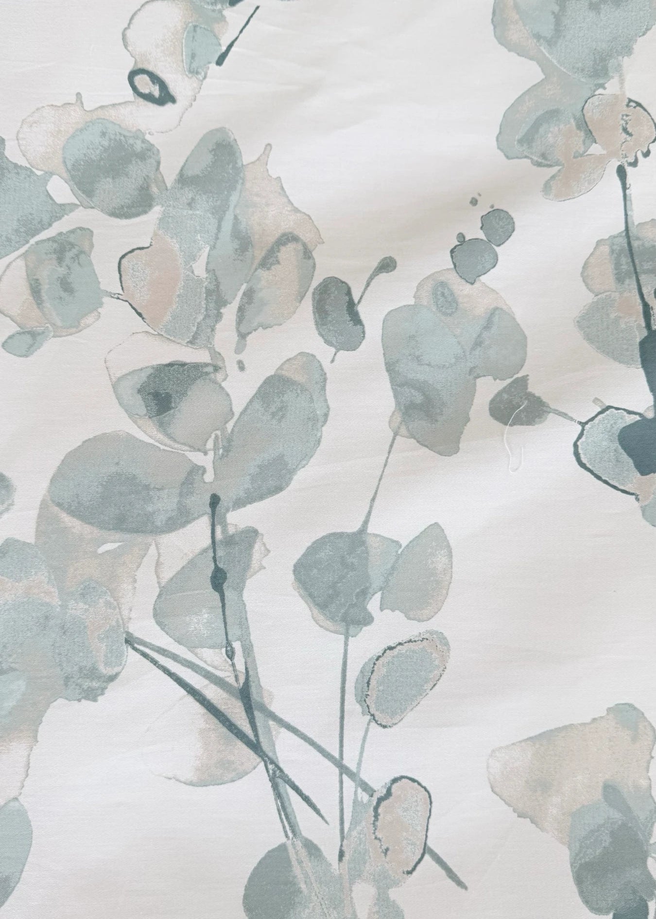 Mintfarbenes, einfarbiges Satin-Bettwäscheset – TC 300