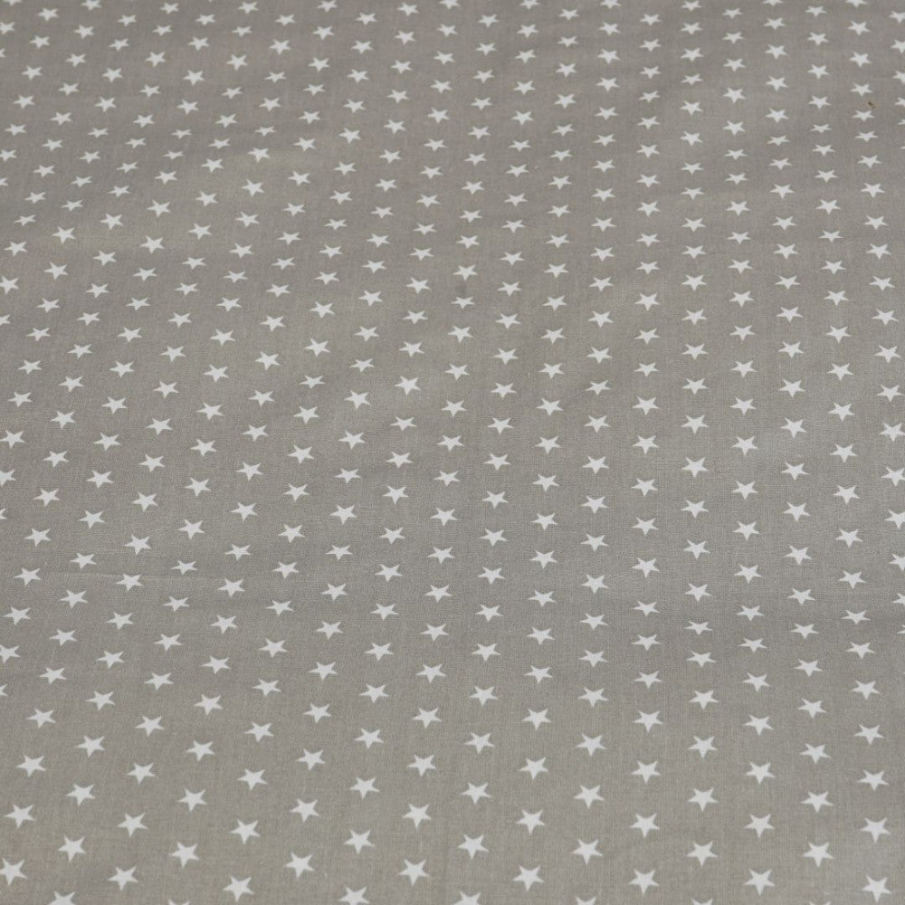 Cotton pillowcase - Gray and white stars