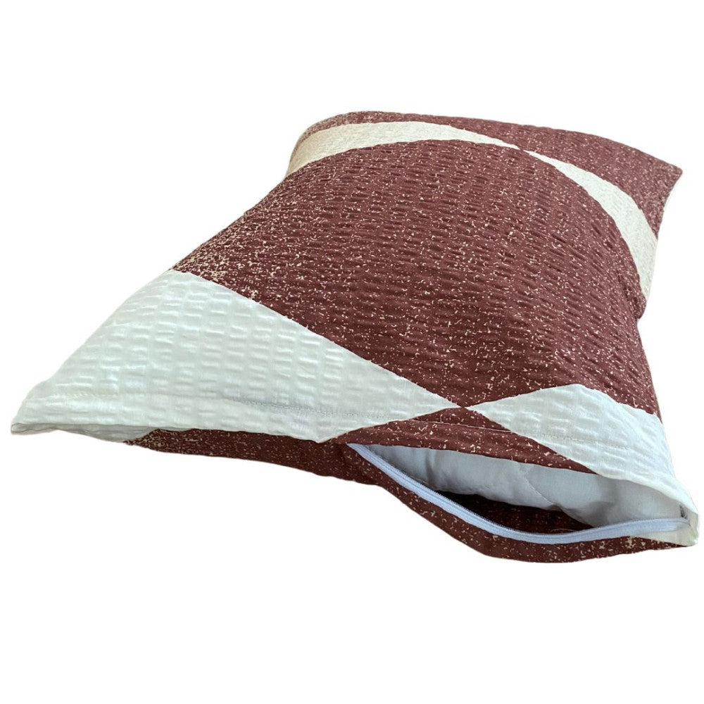 Crepe pillowcase - Brown/beige pattern