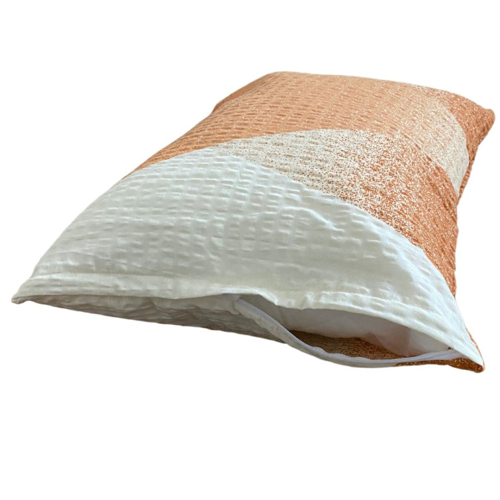 Crepe pillowcase - Orange/beige pattern