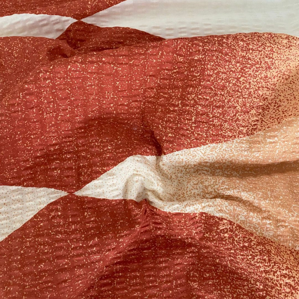 Crepe pillowcase - Orange/beige pattern