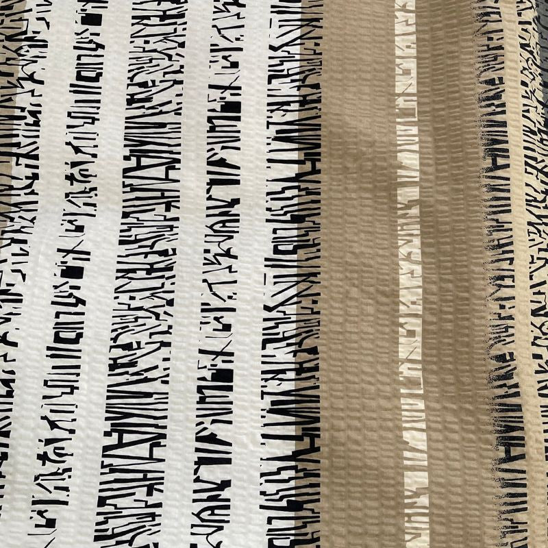 Halber Kissenbezug aus Krepp – Creme/graues Muster