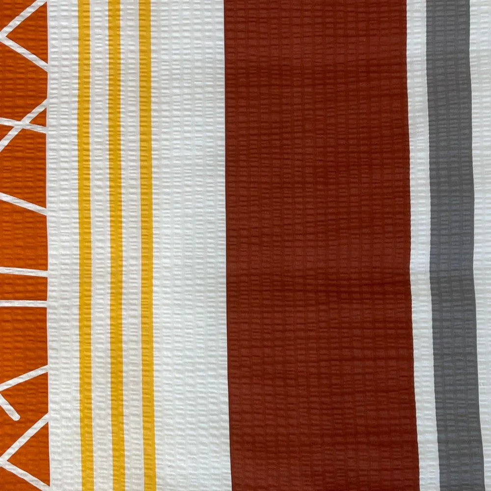 Crepe bedding set 3 pieces - Orange/burgundy/gray