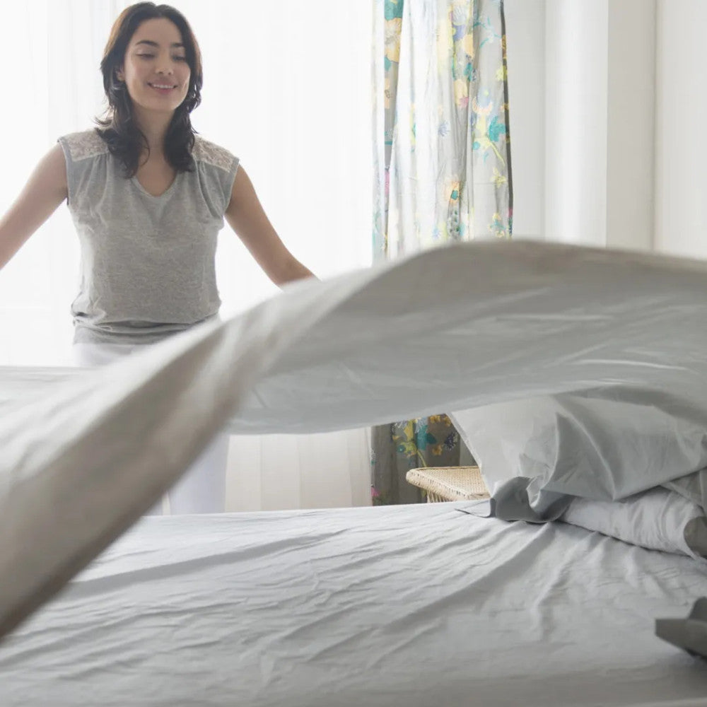 Classic - Baumwoll-Leinen-Bettlaken - 100 % Baumwolle - 140 g/m²